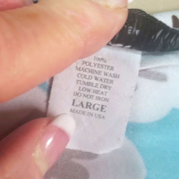 Shane Lee Inc artsy blue tan  asymmetrical, bell sleeves, 4" skirt, tunic, sz L - Picture 5 of 5